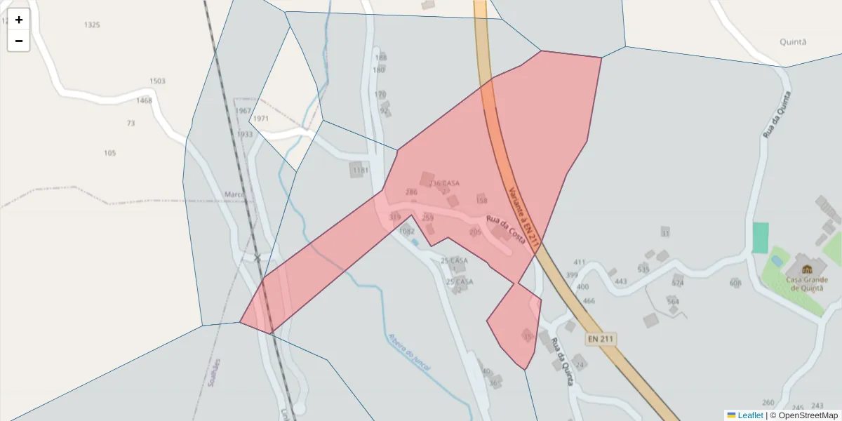 Mapa detalhado do código postal 4630-682 com limites, códigos postais vizinhos e agências dos correios
