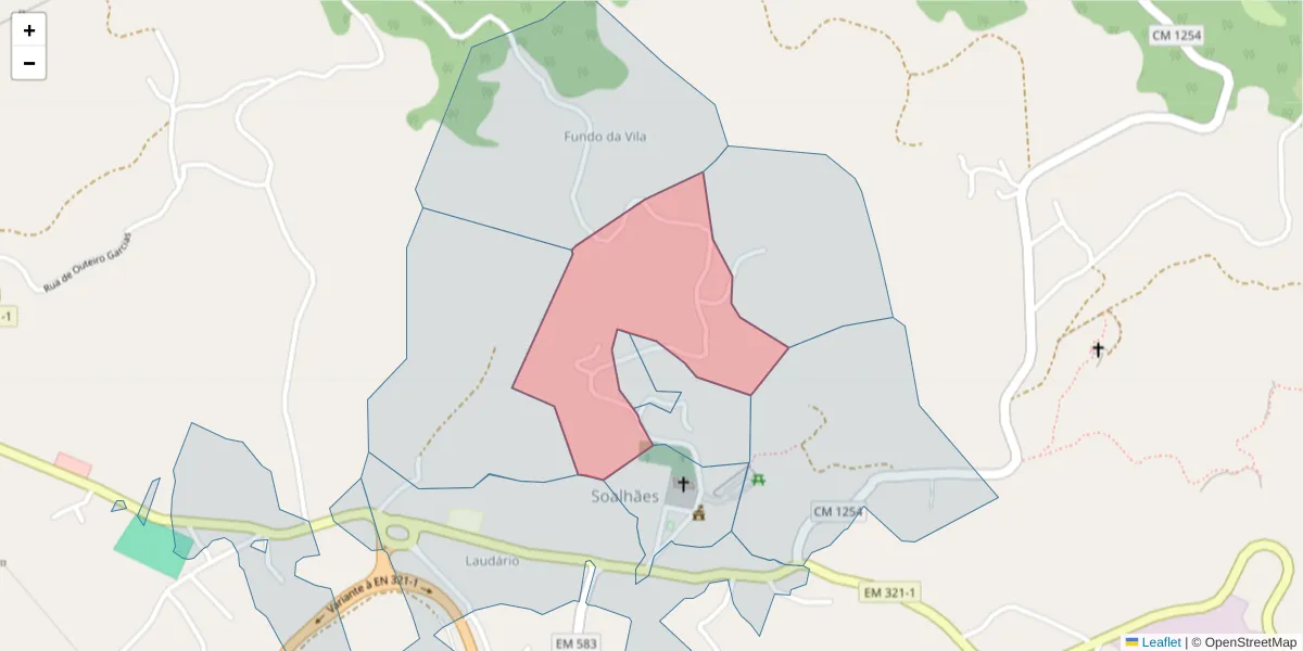 Mapa detalhado do código postal 4630-683 com limites, códigos postais vizinhos e agências dos correios