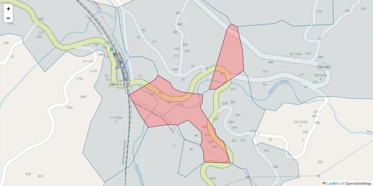 Mapa detalhado do código postal 4630-687 com limites, códigos postais vizinhos e agências dos correios