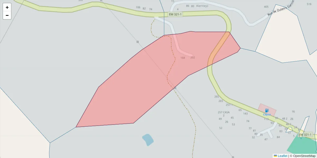 Mapa detalhado do código postal 4630-699 com limites, códigos postais vizinhos e agências dos correios