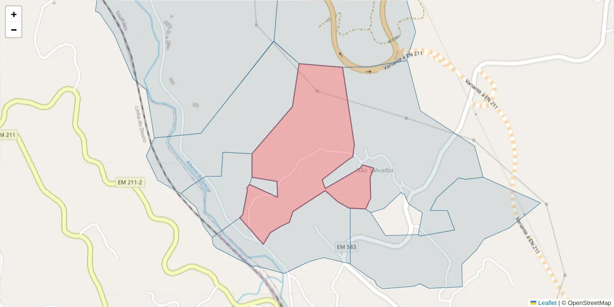Mapa detalhado do código postal 4630-708 com limites, códigos postais vizinhos e agências dos correios