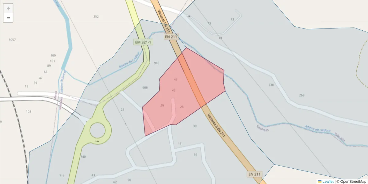 Mapa detalhado do código postal 4630-715 com limites, códigos postais vizinhos e agências dos correios