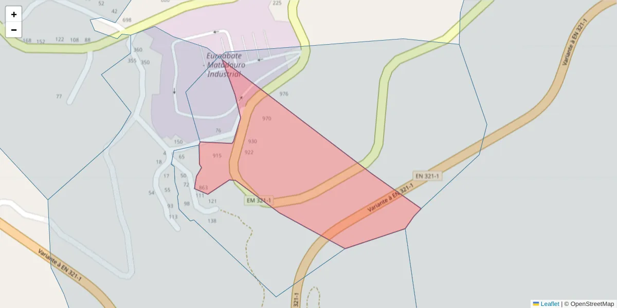 Mapa detalhado do código postal 4630-722 com limites, códigos postais vizinhos e agências dos correios