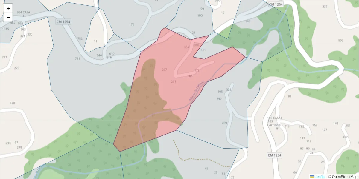 Mapa detalhado do código postal 4630-736 com limites, códigos postais vizinhos e agências dos correios