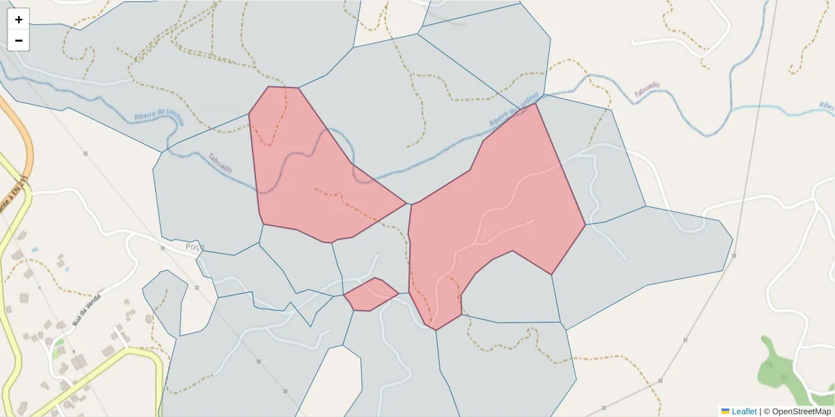 Mapa detalhado do código postal 4630-744 com limites, códigos postais vizinhos e agências dos correios