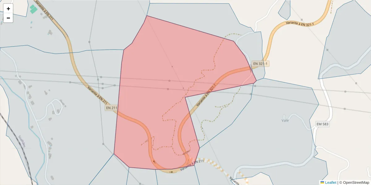 Mapa detalhado do código postal 4630-745 com limites, códigos postais vizinhos e agências dos correios