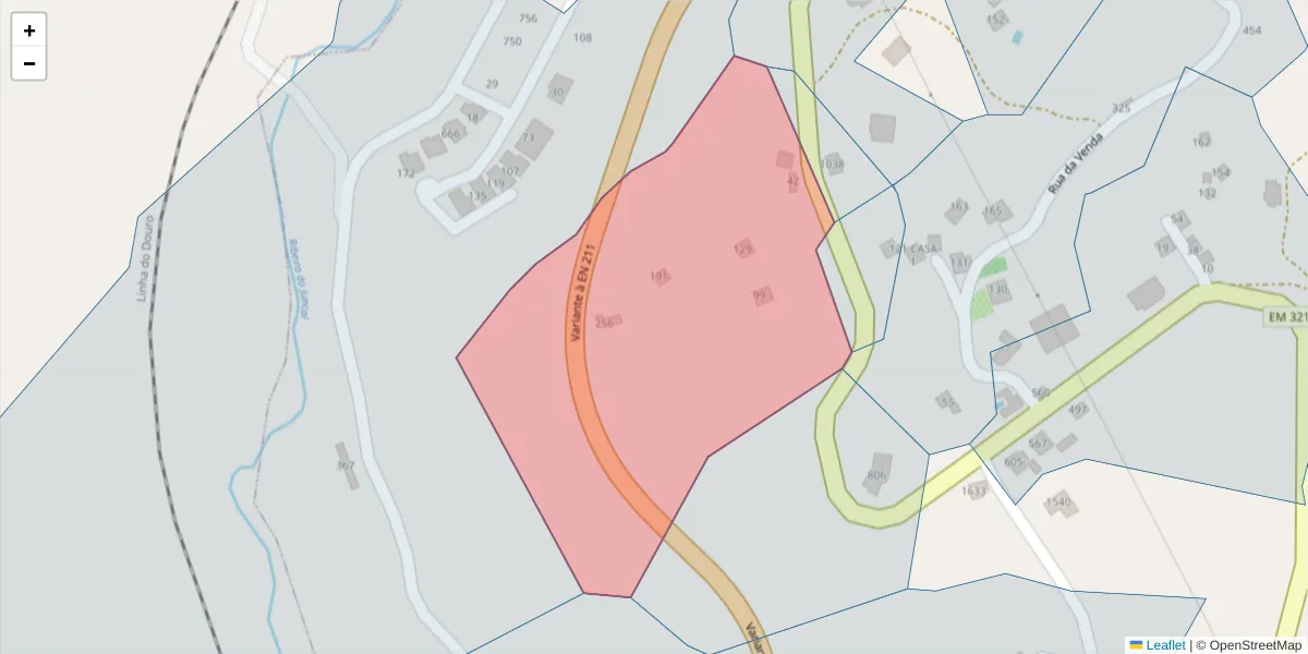 Mapa detalhado do código postal 4630-752 com limites, códigos postais vizinhos e agências dos correios
