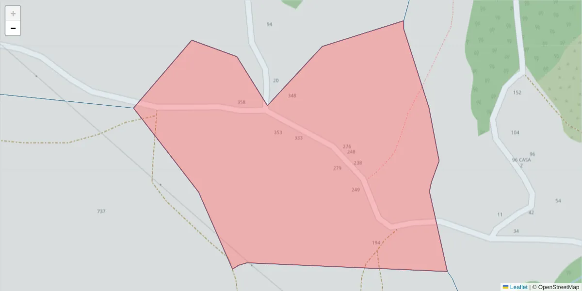 Mapa detalhado do código postal 4630-771 com limites, códigos postais vizinhos e agências dos correios