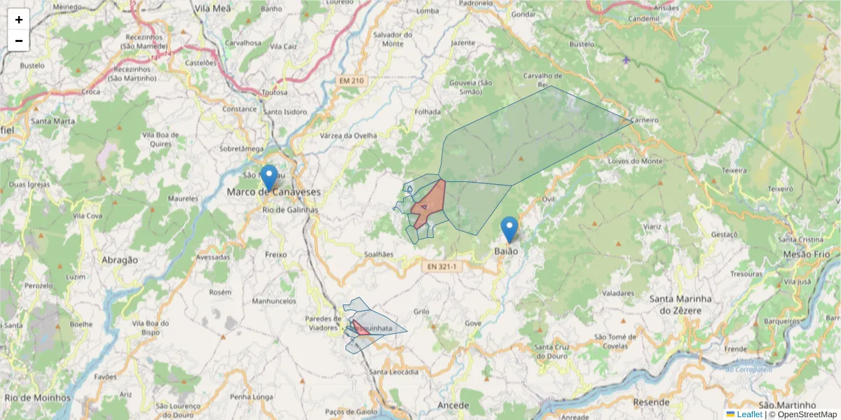 Mapa detalhado do código postal 4630-776 com limites, códigos postais vizinhos e agências dos correios