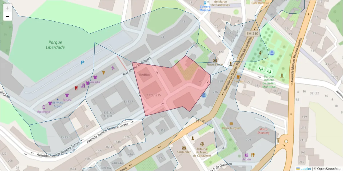 Mapa detalhado do código postal 4630-778 com limites, códigos postais vizinhos e agências dos correios