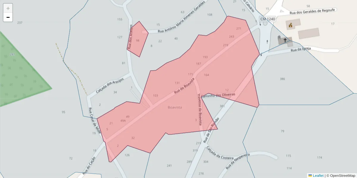 Mapa detalhado do código postal 4635-010 com limites, códigos postais vizinhos e agências dos correios