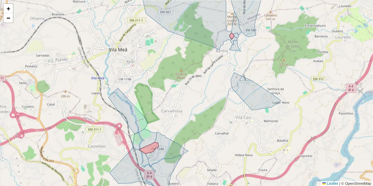 Mapa detalhado do código postal 4635-049 com limites, códigos postais vizinhos e agências dos correios