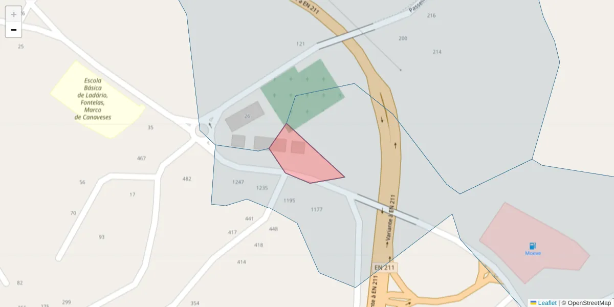 Mapa detalhado do código postal 4635-067 com limites, códigos postais vizinhos e agências dos correios