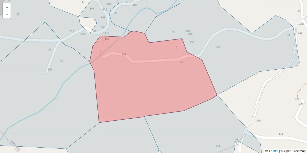 Mapa detalhado do código postal 4635-073 com limites, códigos postais vizinhos e agências dos correios