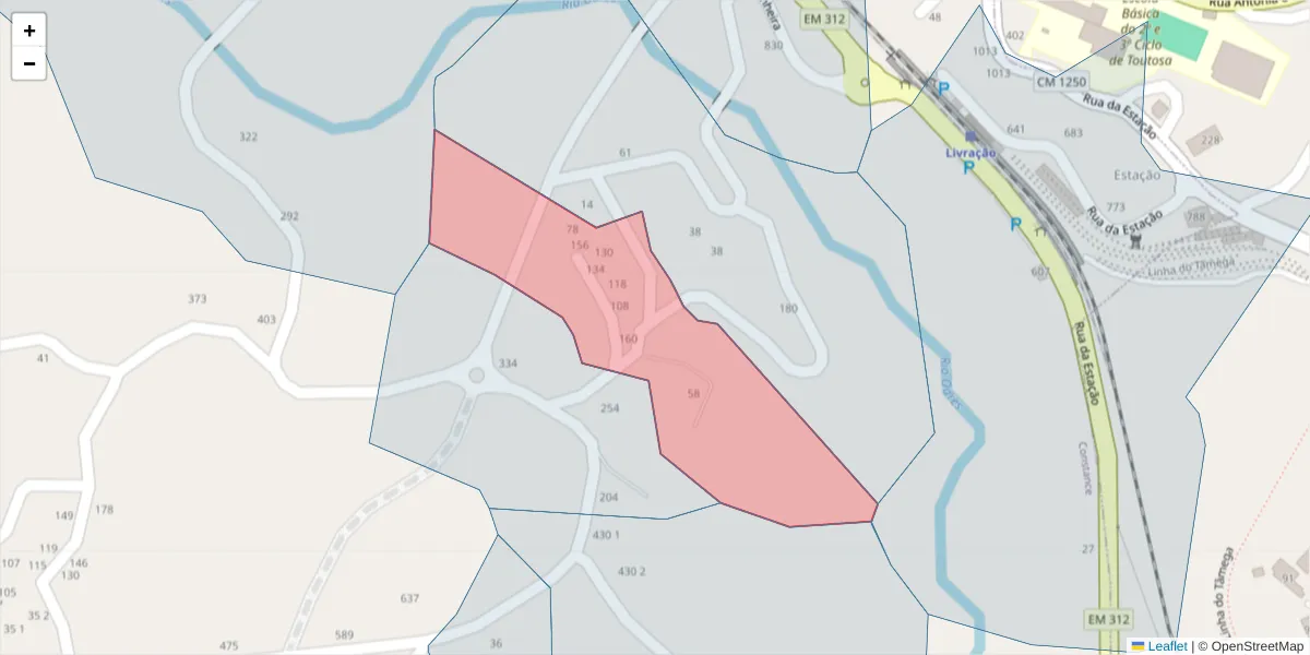 Mapa detalhado do código postal 4635-081 com limites, códigos postais vizinhos e agências dos correios