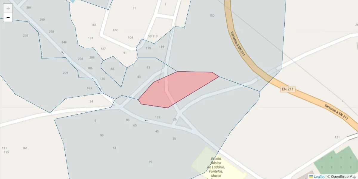 Mapa detalhado do código postal 4635-085 com limites, códigos postais vizinhos e agências dos correios