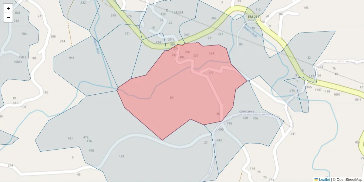 Mapa detalhado do código postal 4635-090 com limites, códigos postais vizinhos e agências dos correios