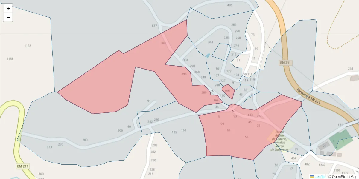 Mapa detalhado do código postal 4635-099 com limites, códigos postais vizinhos e agências dos correios