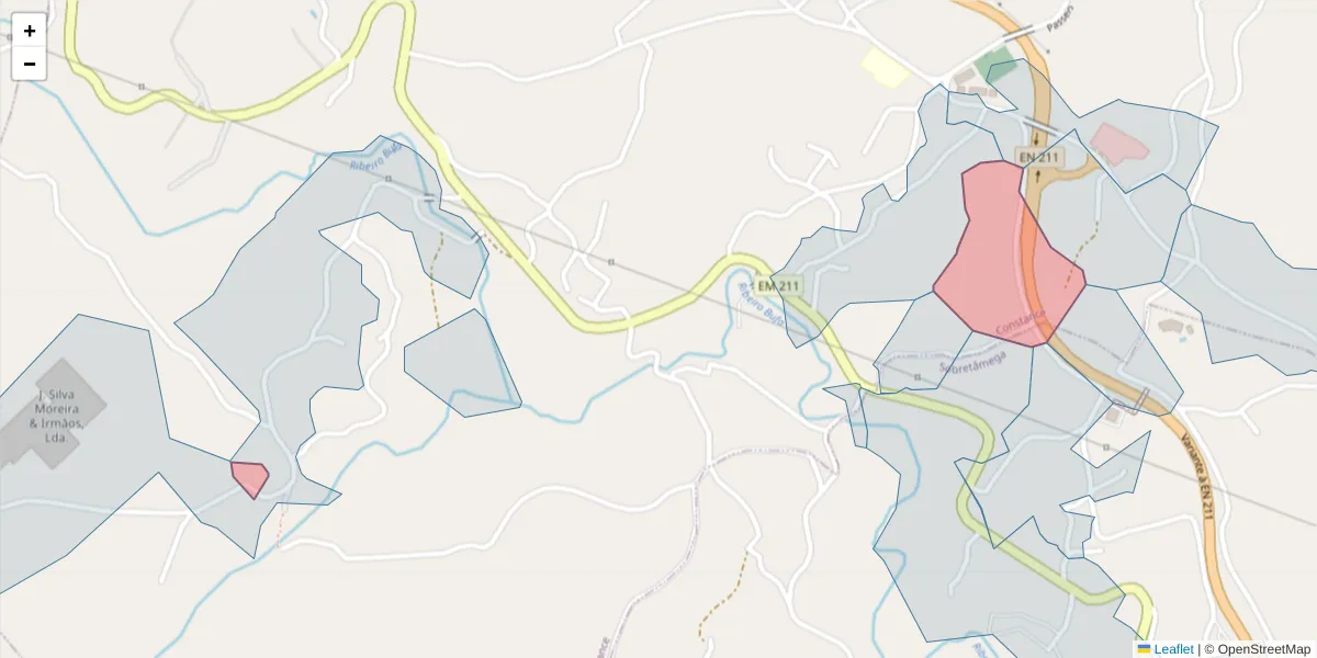 Mapa detalhado do código postal 4635-115 com limites, códigos postais vizinhos e agências dos correios