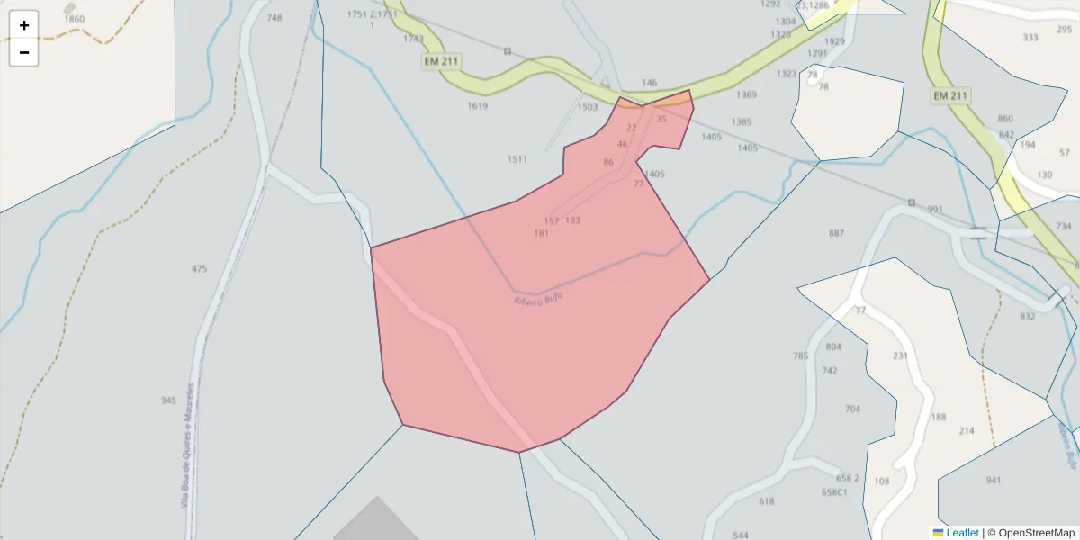 Mapa detalhado do código postal 4635-138 com limites, códigos postais vizinhos e agências dos correios