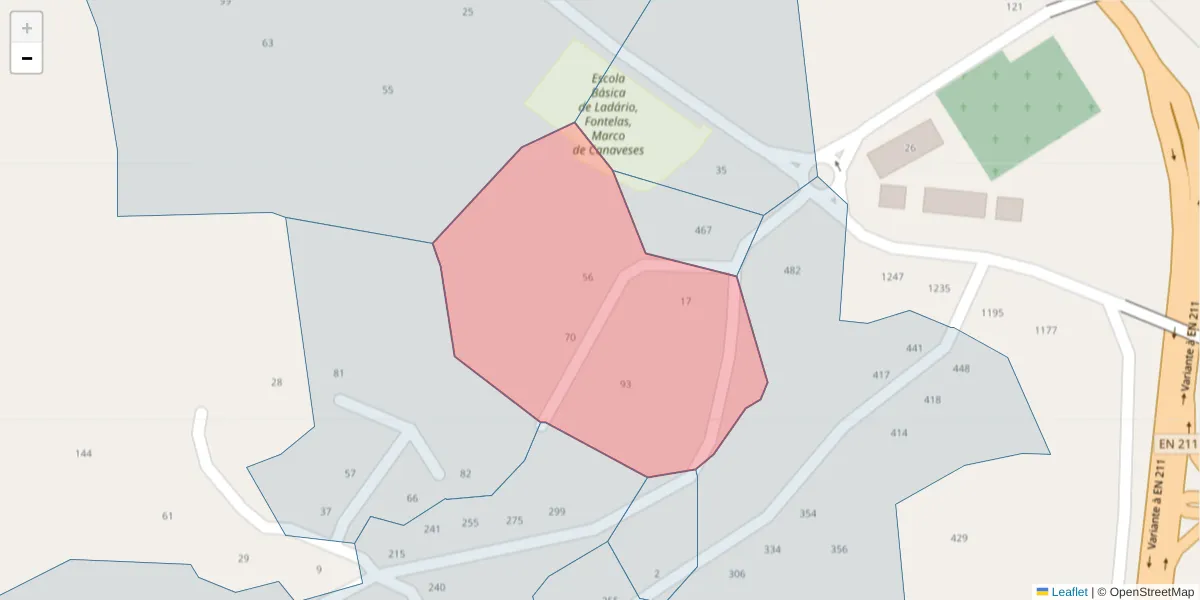 Mapa detalhado do código postal 4635-149 com limites, códigos postais vizinhos e agências dos correios