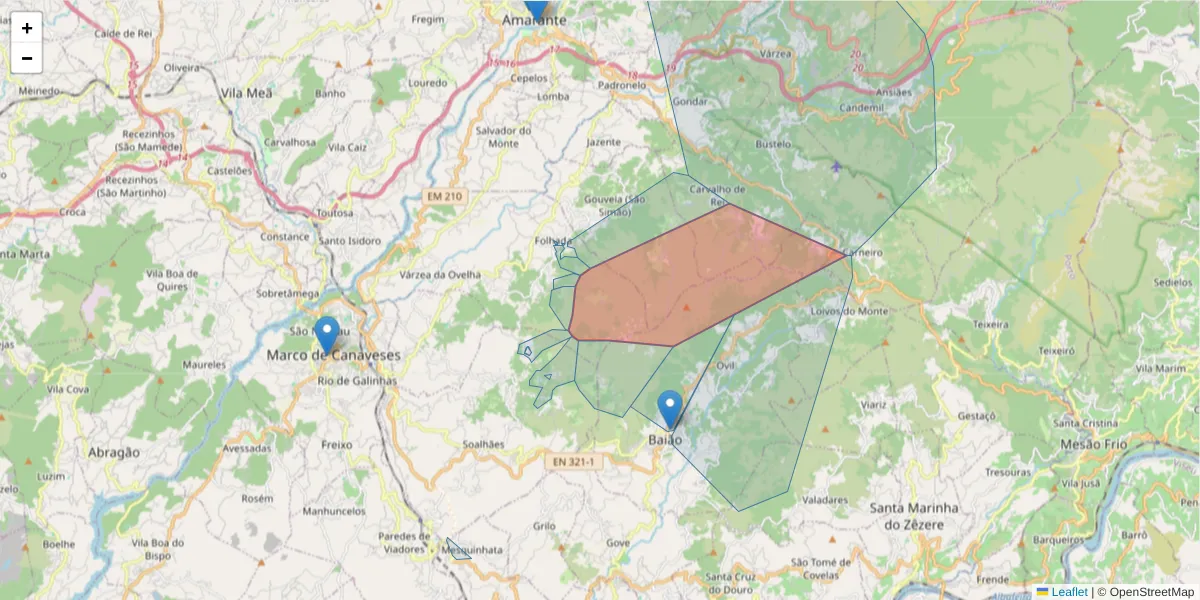 Mapa detalhado do código postal 4635-161 com limites, códigos postais vizinhos e agências dos correios