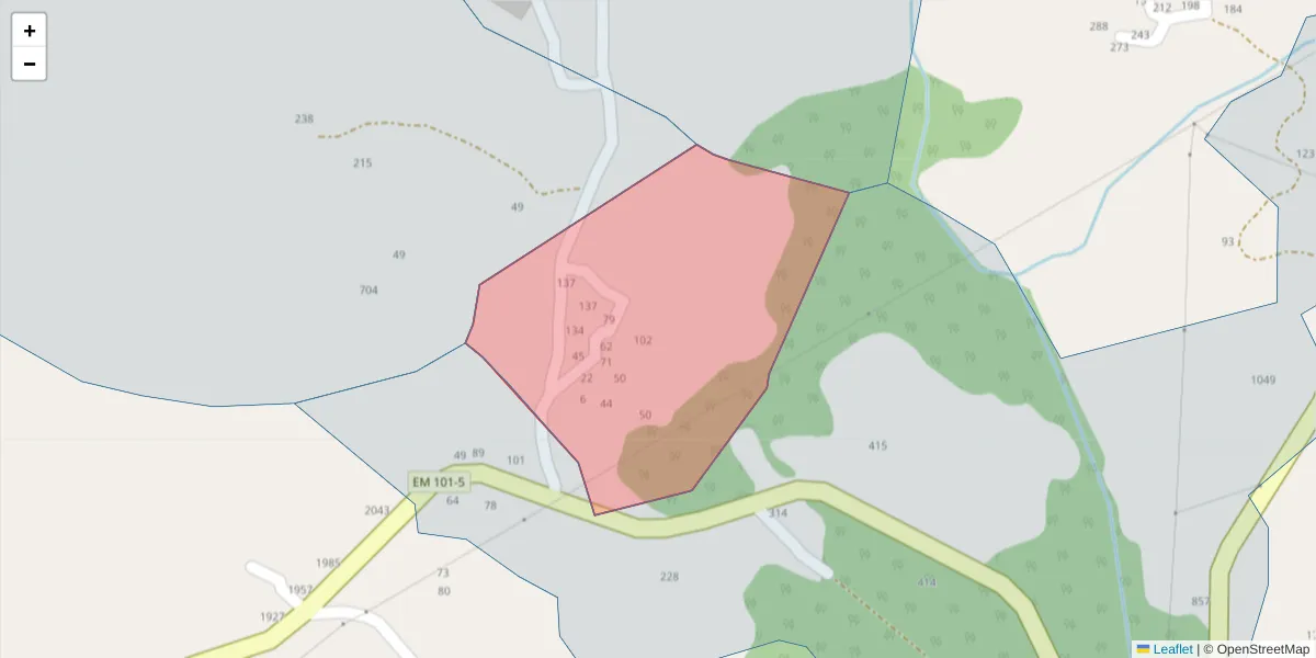 Mapa detalhado do código postal 4635-162 com limites, códigos postais vizinhos e agências dos correios
