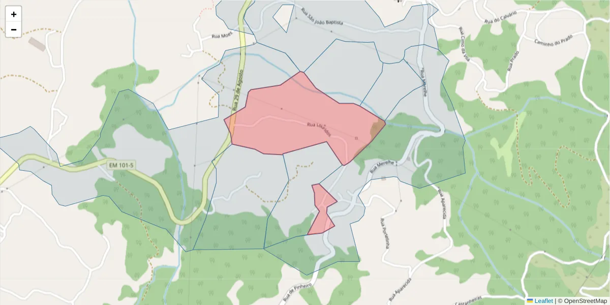 Mapa detalhado do código postal 4635-209 com limites, códigos postais vizinhos e agências dos correios