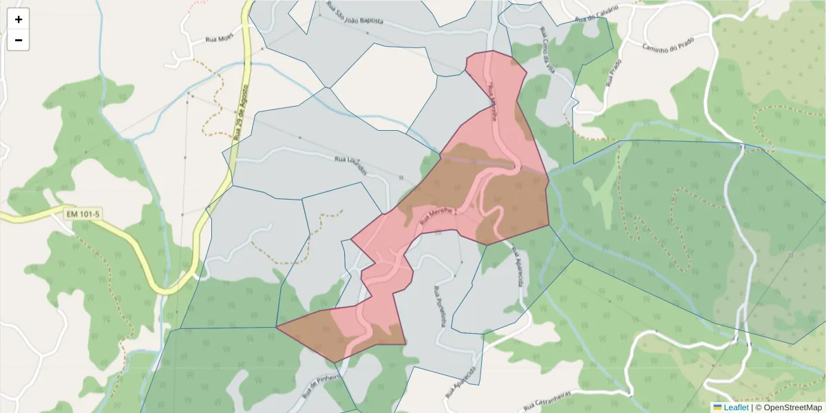 Mapa detalhado do código postal 4635-212 com limites, códigos postais vizinhos e agências dos correios