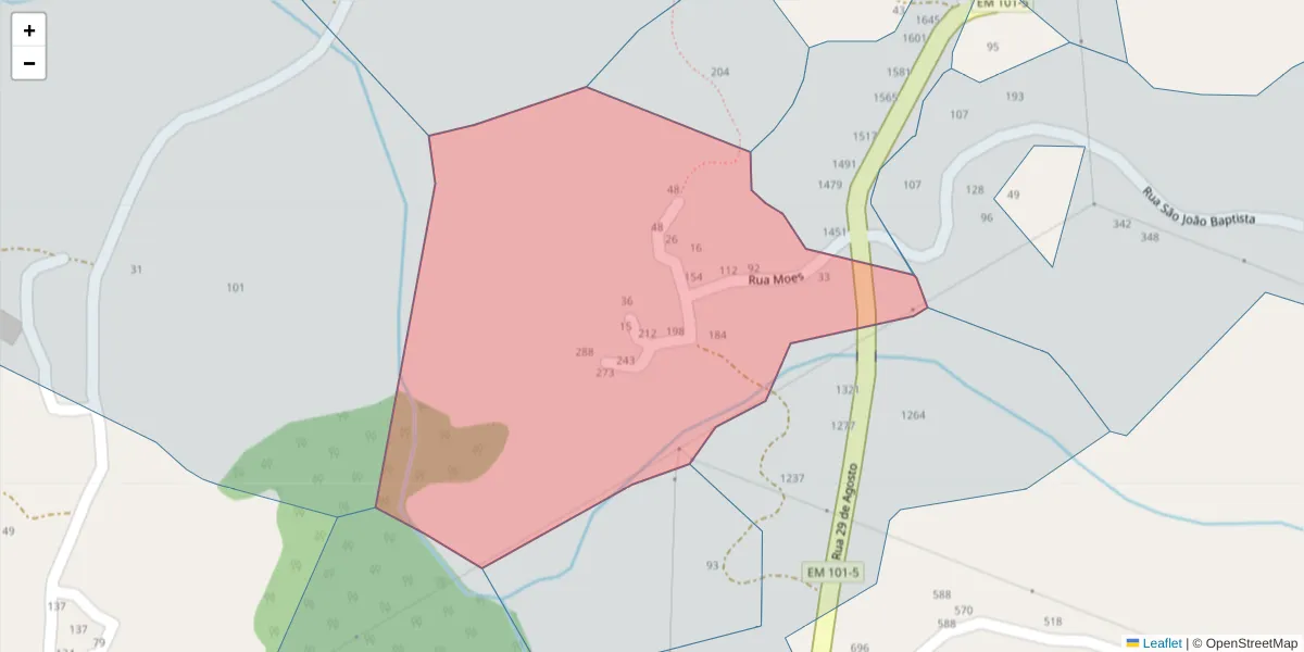 Mapa detalhado do código postal 4635-213 com limites, códigos postais vizinhos e agências dos correios