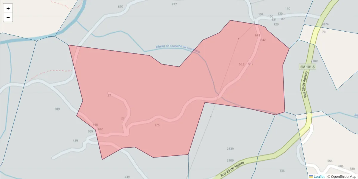 Mapa detalhado do código postal 4635-230 com limites, códigos postais vizinhos e agências dos correios