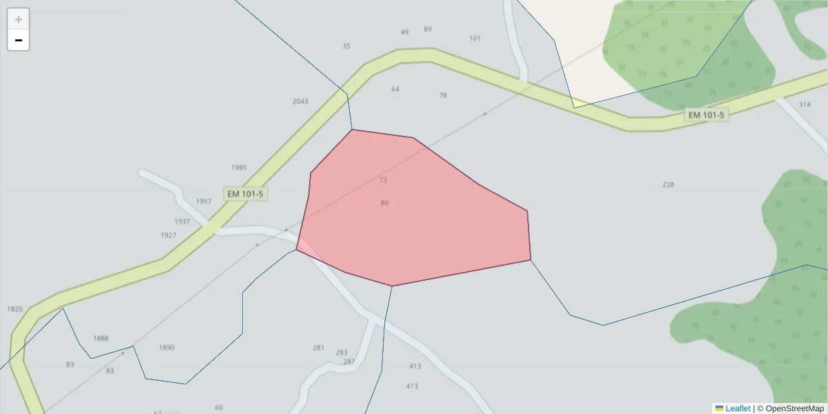 Mapa detalhado do código postal 4635-242 com limites, códigos postais vizinhos e agências dos correios