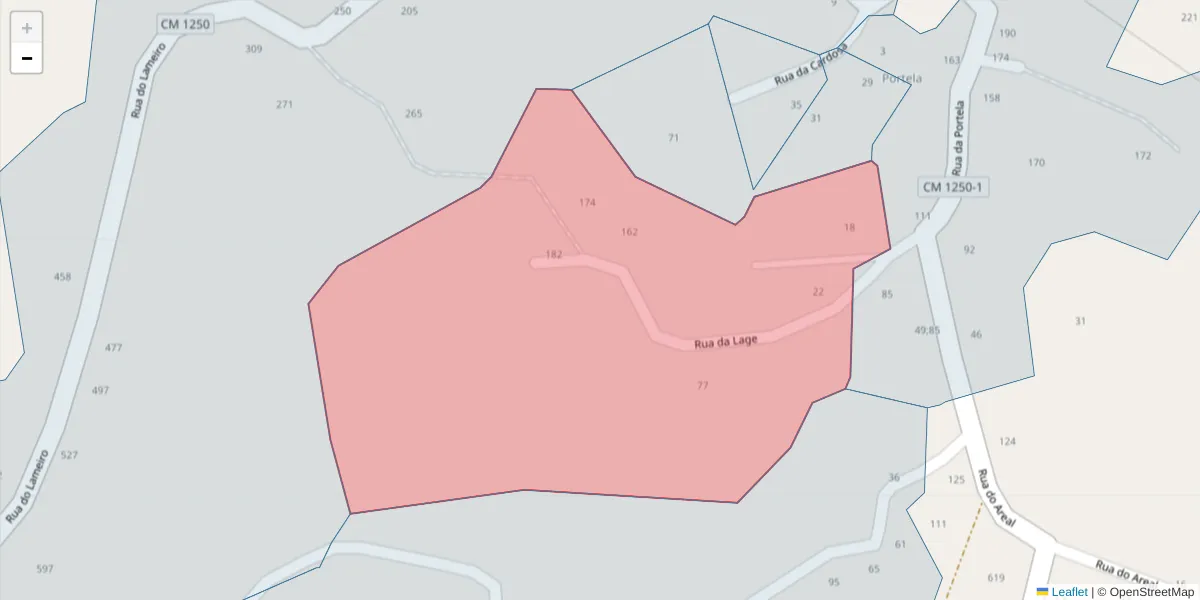 Mapa detalhado do código postal 4635-259 com limites, códigos postais vizinhos e agências dos correios