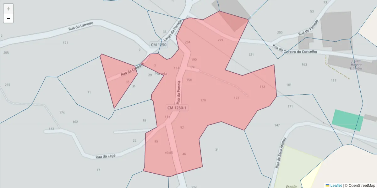 Mapa detalhado do código postal 4635-260 com limites, códigos postais vizinhos e agências dos correios