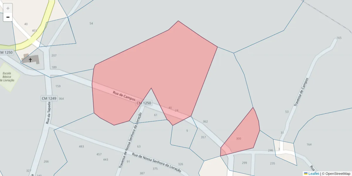 Mapa detalhado do código postal 4635-263 com limites, códigos postais vizinhos e agências dos correios