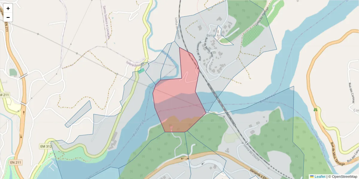 Mapa detalhado do código postal 4635-265 com limites, códigos postais vizinhos e agências dos correios