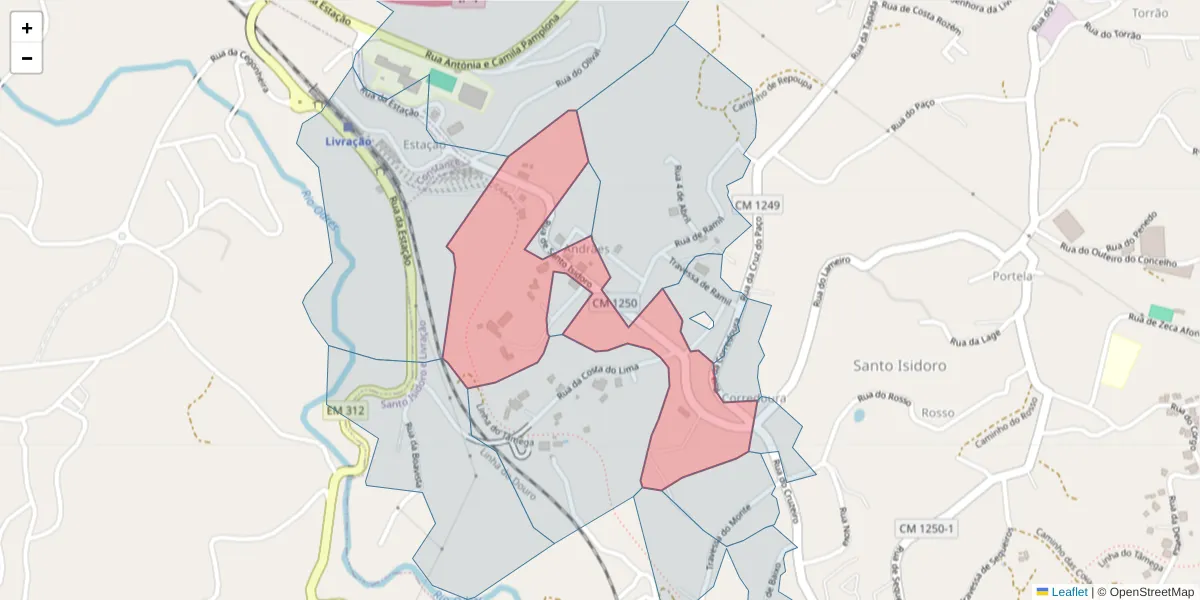 Mapa detalhado do código postal 4635-266 com limites, códigos postais vizinhos e agências dos correios