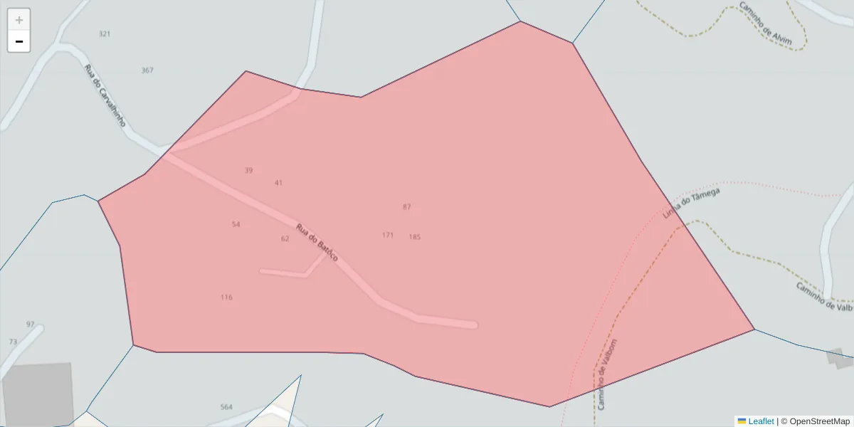 Mapa detalhado do código postal 4635-269 com limites, códigos postais vizinhos e agências dos correios