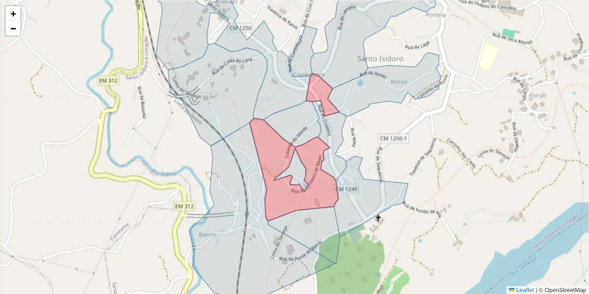 Mapa detalhado do código postal 4635-272 com limites, códigos postais vizinhos e agências dos correios