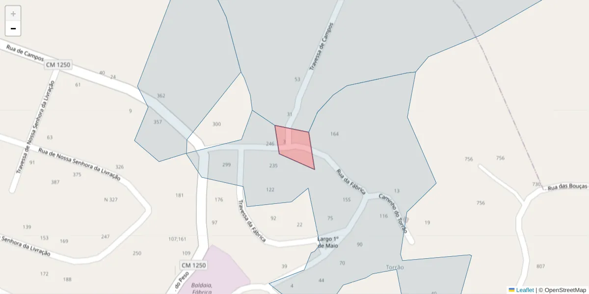 Mapa detalhado do código postal 4635-291;4635-324 com limites, códigos postais vizinhos e agências dos correios