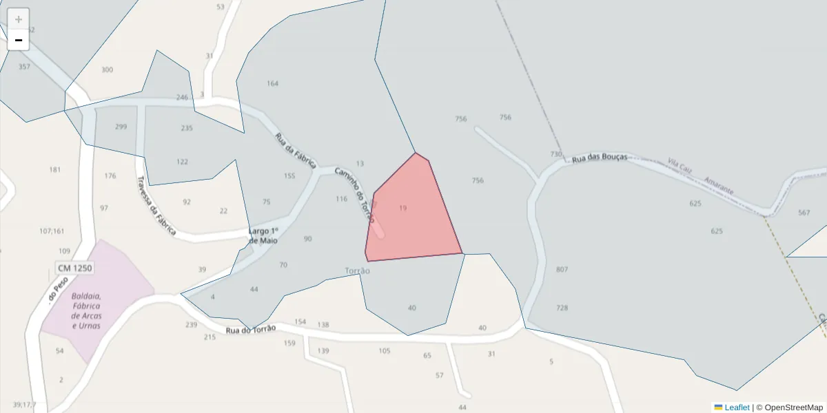 Mapa detalhado do código postal 4635-347 com limites, códigos postais vizinhos e agências dos correios