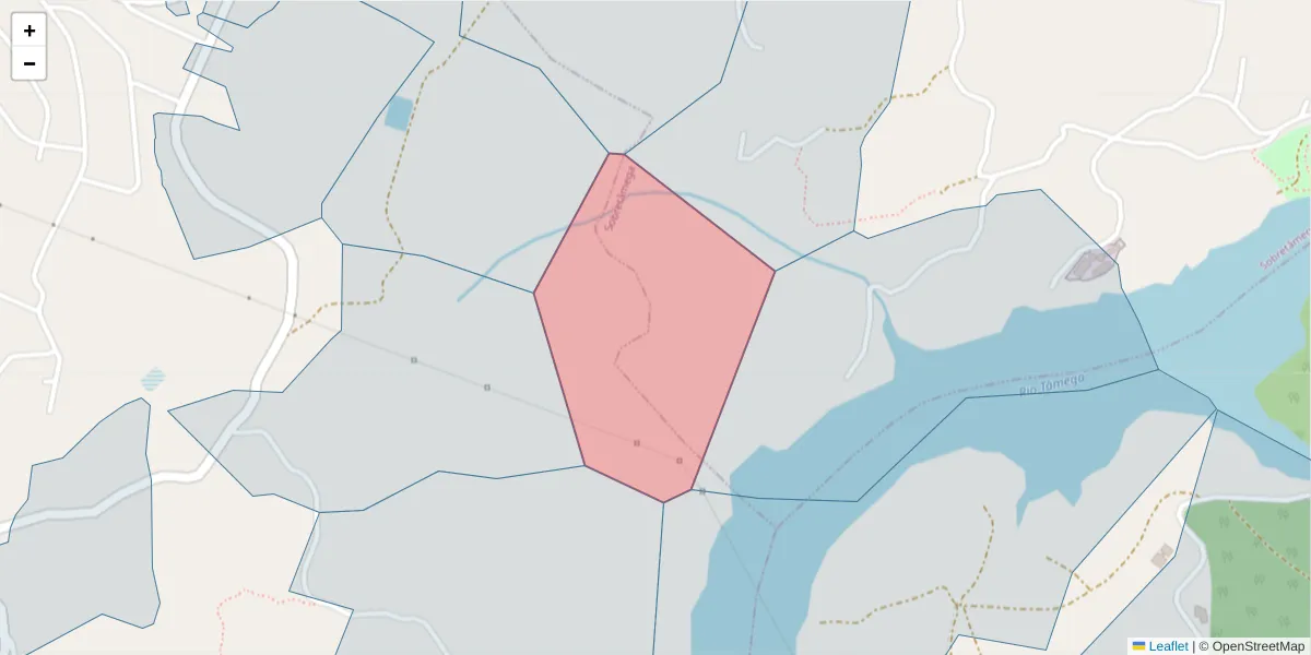 Mapa detalhado do código postal 4635-389 com limites, códigos postais vizinhos e agências dos correios
