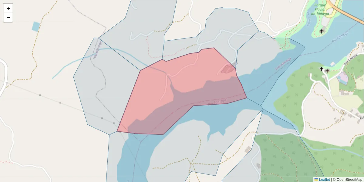 Mapa detalhado do código postal 4635-391 com limites, códigos postais vizinhos e agências dos correios