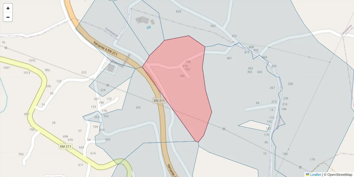 Mapa detalhado do código postal 4635-402 com limites, códigos postais vizinhos e agências dos correios