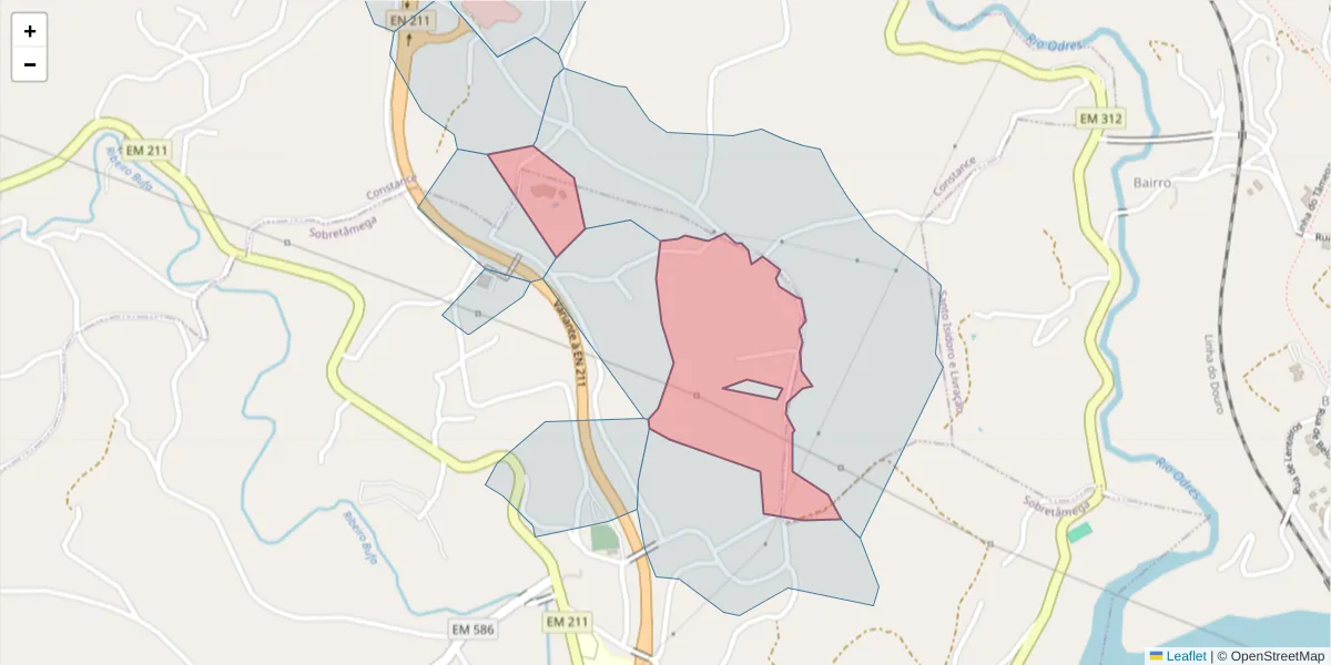 Mapa detalhado do código postal 4635-413 com limites, códigos postais vizinhos e agências dos correios