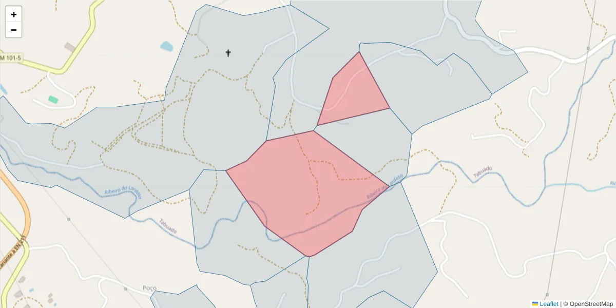 Mapa detalhado do código postal 4635-416 com limites, códigos postais vizinhos e agências dos correios