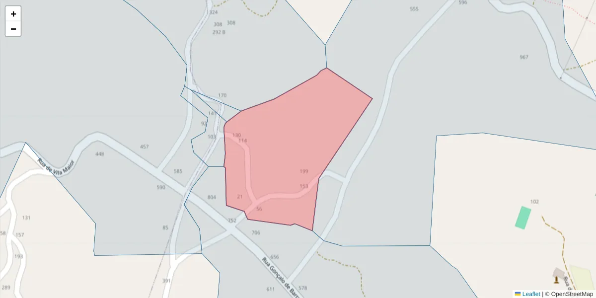 Mapa detalhado do código postal 4635-439 com limites, códigos postais vizinhos e agências dos correios