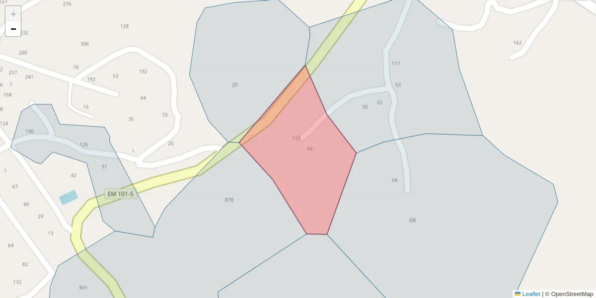 Mapa detalhado do código postal 4635-454 com limites, códigos postais vizinhos e agências dos correios