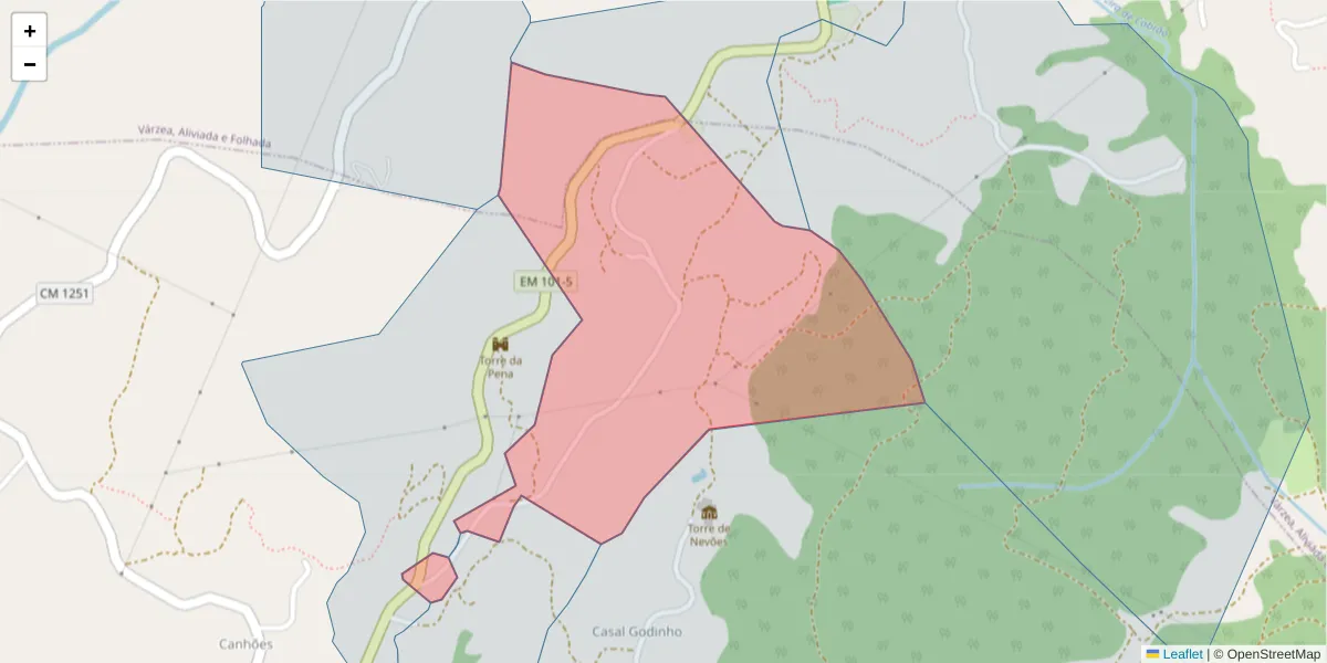 Mapa detalhado do código postal 4635-466 com limites, códigos postais vizinhos e agências dos correios