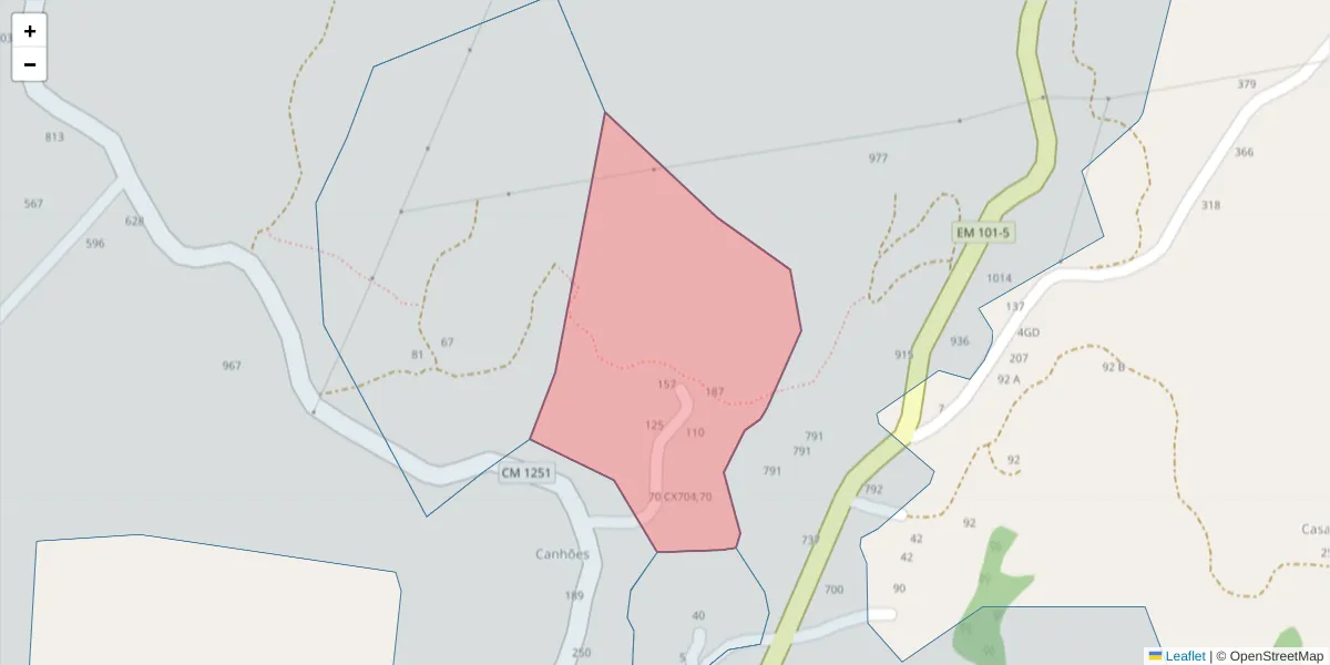 Mapa detalhado do código postal 4635-473 com limites, códigos postais vizinhos e agências dos correios